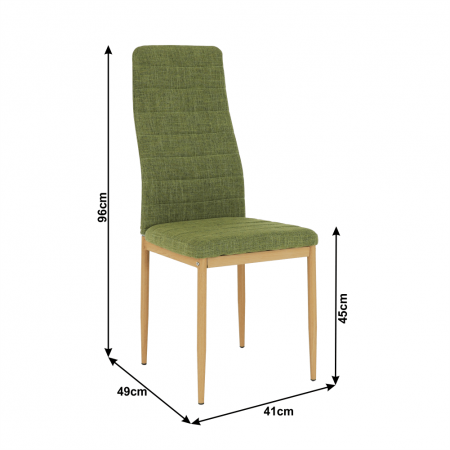 Scaun, material textil verde/cadru metalic fag, COLETA NOVA [7]