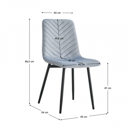Scaun, material Velvet gri / negru, RAMITA TIP 2 [1]