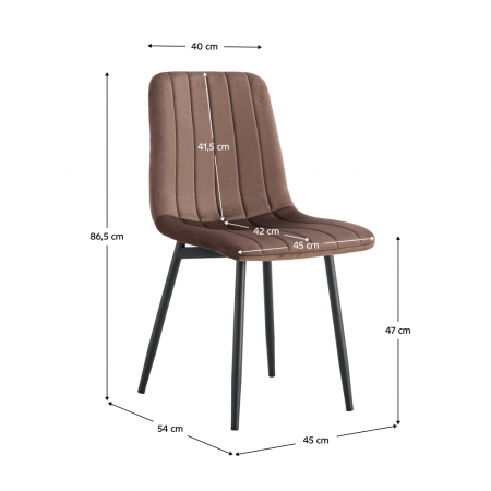 Scaun, material Velvet maro / negru, RAMITA TIP 1 [1]