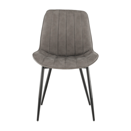 Scaun, piele ecologică gri deschis/negru, HAZAL [8]