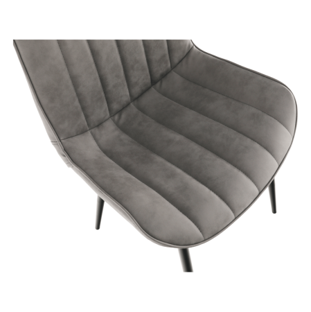Scaun, piele ecologică gri deschis/negru, HAZAL [4]