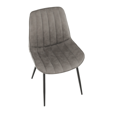 Scaun, piele ecologică gri deschis/negru, HAZAL [9]