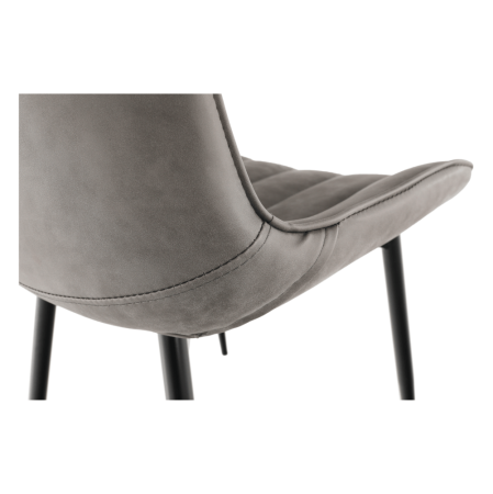 Scaun, piele ecologică gri deschis/negru, HAZAL [2]