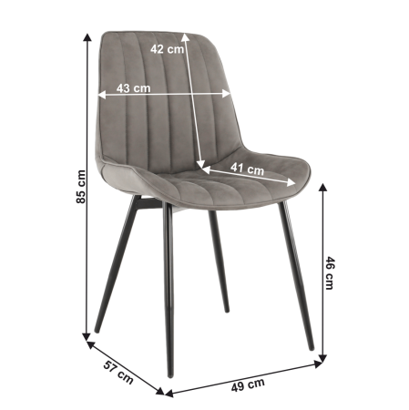 Scaun, piele ecologică gri deschis/negru, HAZAL [12]