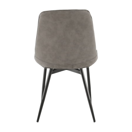 Scaun, piele ecologică gri deschis/negru, HAZAL [10]