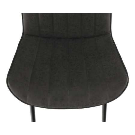 Scaun, piele ecologică gri închis/negru, HAZAL [5]