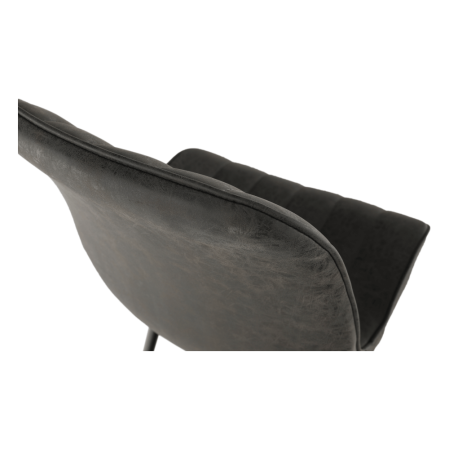 Scaun, piele ecologică gri închis/negru, HAZAL [3]