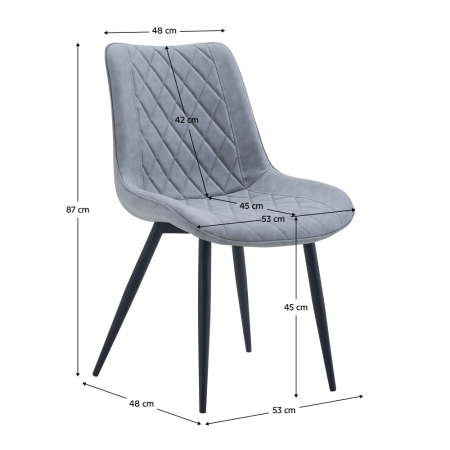 Scaun, piele ecologică gri/negru, HARLAN [2]