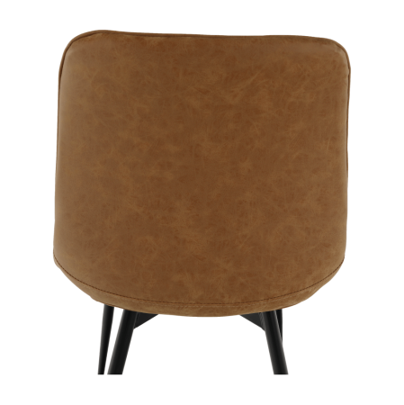 Scaun, piele ecologică maro camel/negru, HAZAL [2]
