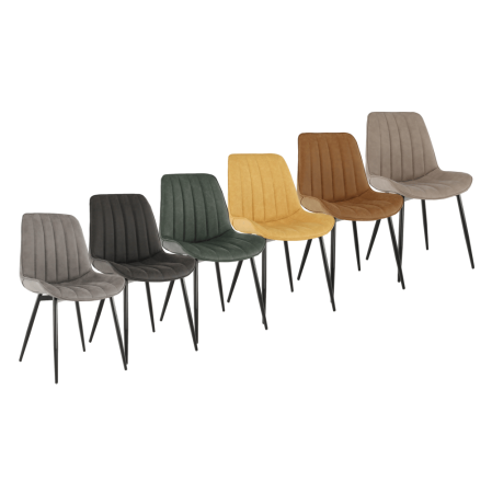 Scaun, piele ecologică maro camel/negru, HAZAL [13]