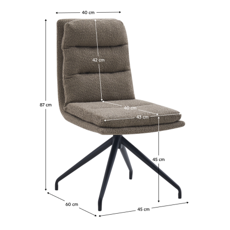 Scaun pivotant, bej/negru, LINA [2]