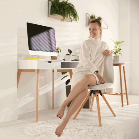 Scaun pivotant elegant, alb, ETOSA [14]