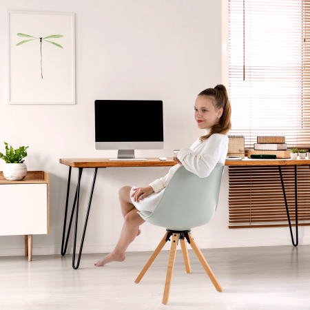Scaun pivotant elegant, gri deschis, ETOSA [13]