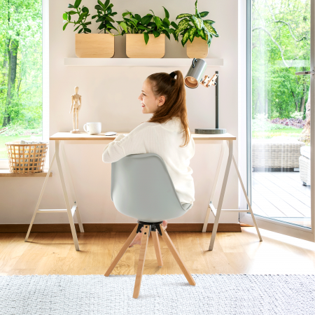 Scaun pivotant elegant, gri deschis, ETOSA [12]