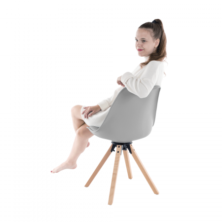 Scaun pivotant elegant, gri deschis, ETOSA [9]