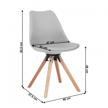 Scaun pivotant elegant, gri deschis, ETOSA [10]