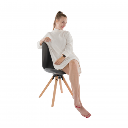 Scaun pivotant elegant, gri închis, ETOSA [10]