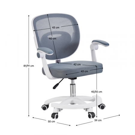 Scaun pivotant, gri/alb, TRIXI TYP 2 [1]