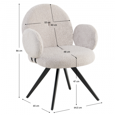 Scaun pivotant, gri deschis/negru, VASALA [2]