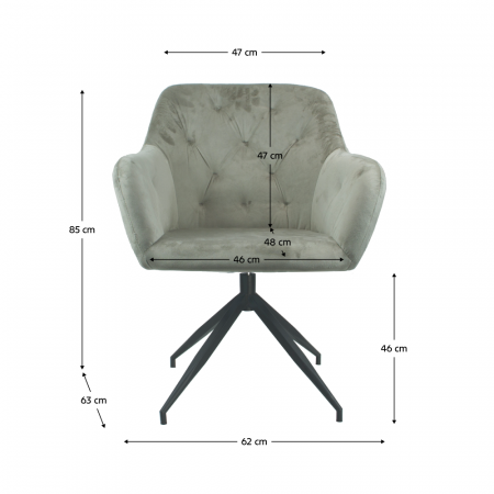 Scaun pivotant, ţesătură de catifea maro-gri/negru, VELEZA NEW [2]