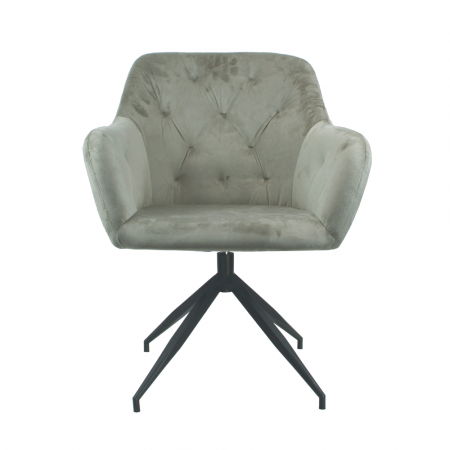 Scaune living/dining - Scaun pivotant, ţesătură de catifea maro-gri/negru, VELEZA NEW