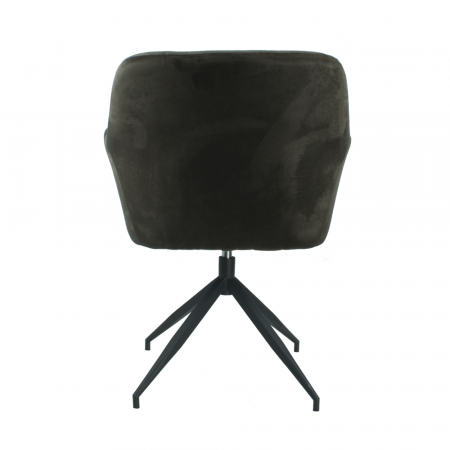 Scaun pivotant, ţesătură de catifea maro/negru, VELEZA NEW [2]