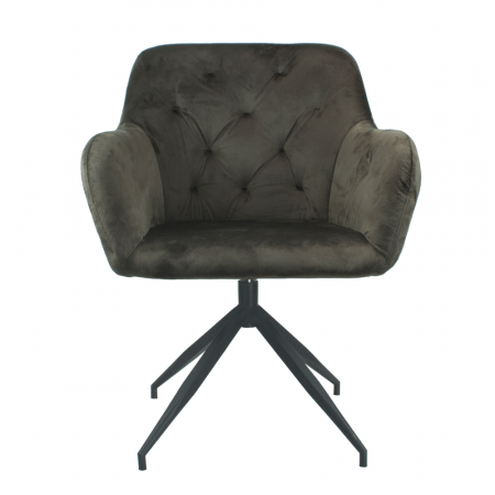 Scaune living/dining - Scaun pivotant, ţesătură de catifea maro/negru, VELEZA NEW