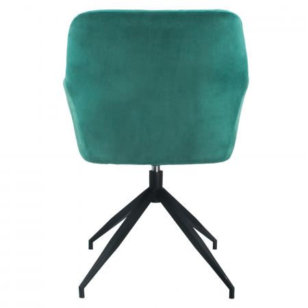 Scaun pivotant, ţesătură de catifea verde/negru, VELEZA NEW [3]