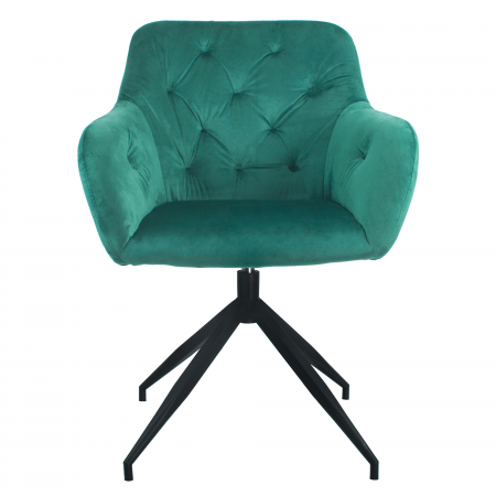 Scaune living/dining - Scaun pivotant, ţesătură de catifea verde/negru, VELEZA NEW
