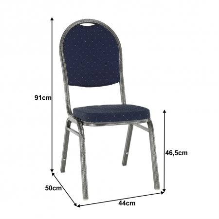Scaun, rabatabil, textil albastru închis/gri cadru, JEFF 2 NEW [11]