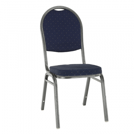 Scaun, rabatabil, textil albastru închis/gri cadru, JEFF 2 NEW [0]