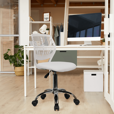 Scaun rotativ, gri/crom, SELVA [1]