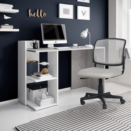 Scaun rotativ, gri/negru, RAMIZA [1]