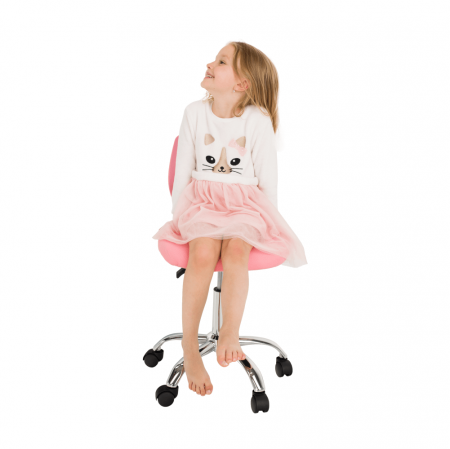 Scaun rotativ, roz/crom, SELVA [26]