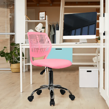 Scaun rotativ, roz/crom, SELVA [1]