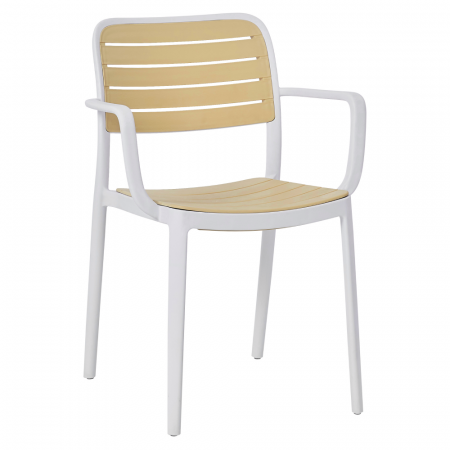Mobilier Gradina - Scaun stivuibil, alb/bej, KARDOS TYP 2