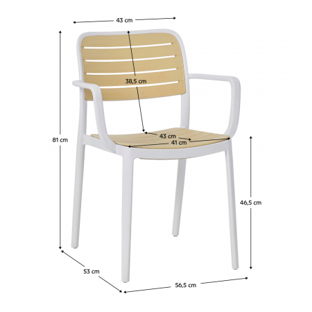 Scaun stivuibil, alb/bej, KARDOS TYP 2 [3]