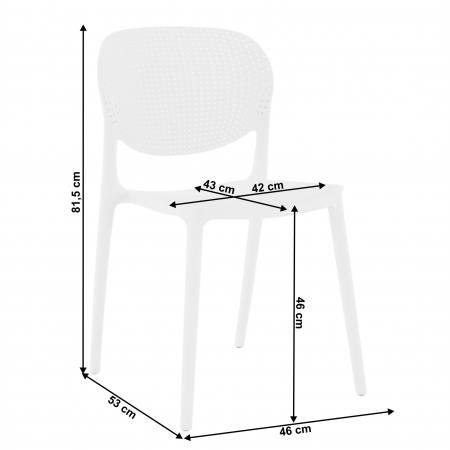 Scaun stivuibil, alb, FEDRA NEW [1]