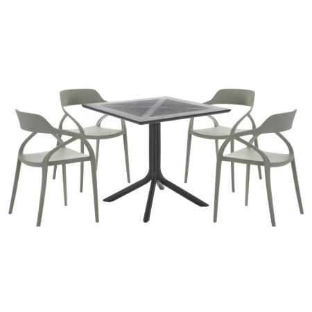 Scaun stivuibil, gri, ALFIO [2]