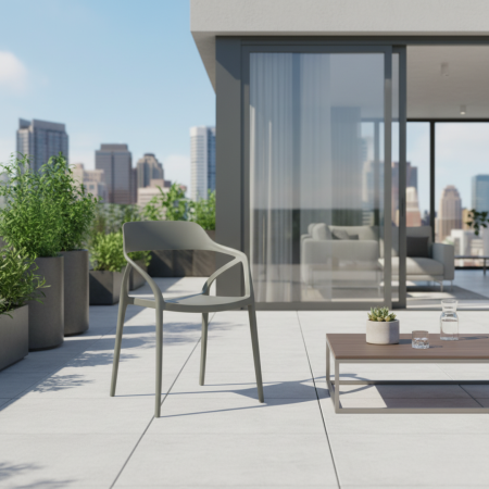 Scaun stivuibil, gri, ALFIO [7]