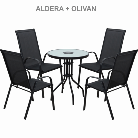 Scaun stivuibil, gri închis/negru, ALDERA [4]