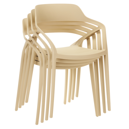 Scaun stivuibil, gri-maroniu Taupe, ALFIO [1]