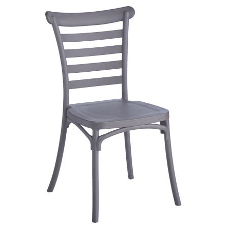 Mobilier Gradina - Scaun stivuibil, gri maroniu taupe, SAVITO NEW