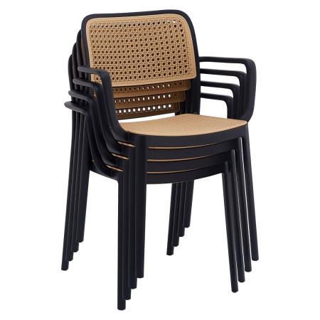 Scaun, stivuibil, negru/bej, RAVID NEW TIP 2 [1]