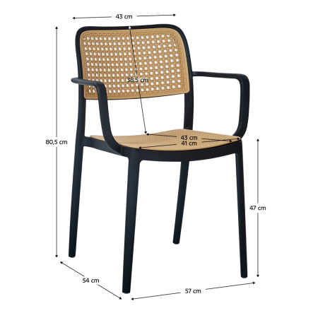 Scaun, stivuibil, negru/bej, RAVID NEW TIP 2 [3]