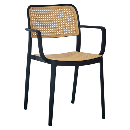 Mobilier Gradina - Scaun, stivuibil, negru/bej, RAVID NEW TIP 2
