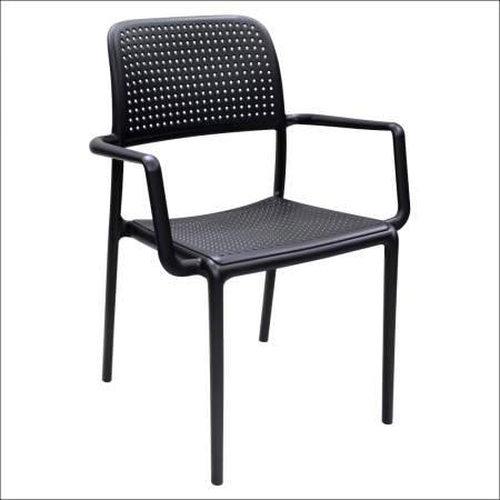 Scaune de gradina - Scaun stivuibil, negru, DENTON NEW
