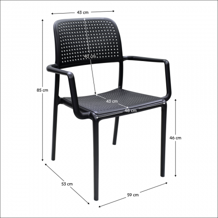 Scaun stivuibil, negru, DENTON NEW [3]