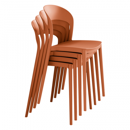 Scaun stivuibil, portocaliu, RADANA NEW [4]