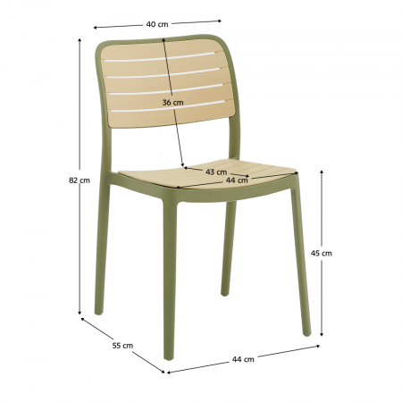 Scaun stivuibil, verde/bej, KARDOS TYP 1 [1]